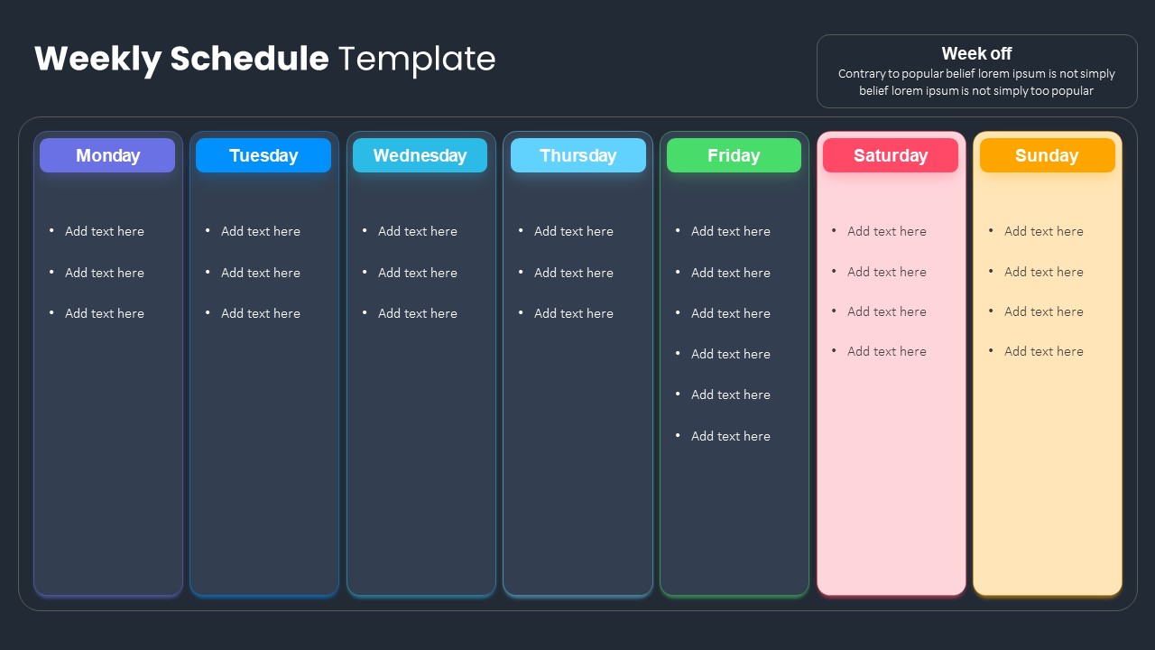 Weekly Schedule Template slide