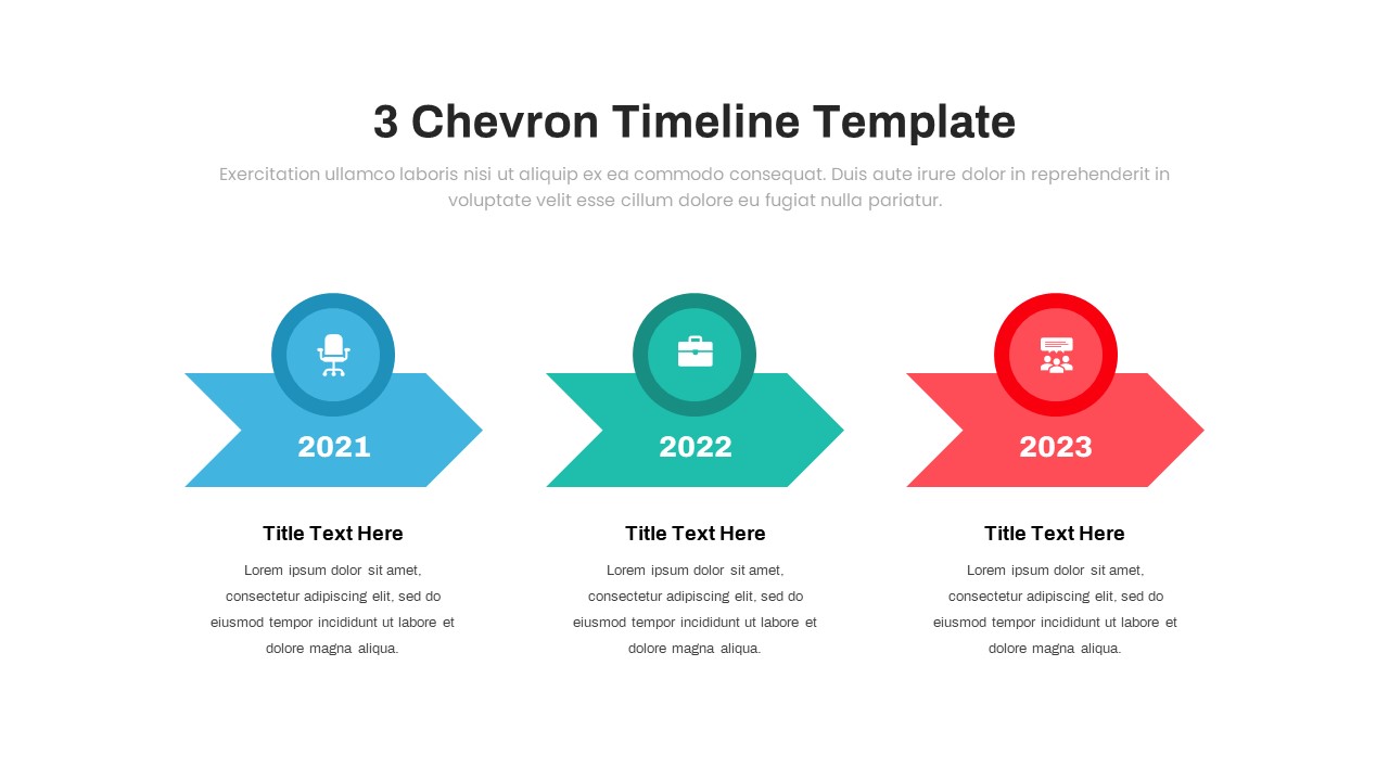 3 Chevron Timeline PowerPoint Template