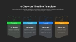 4 Chevron Timeline PowerPoint Template Dark