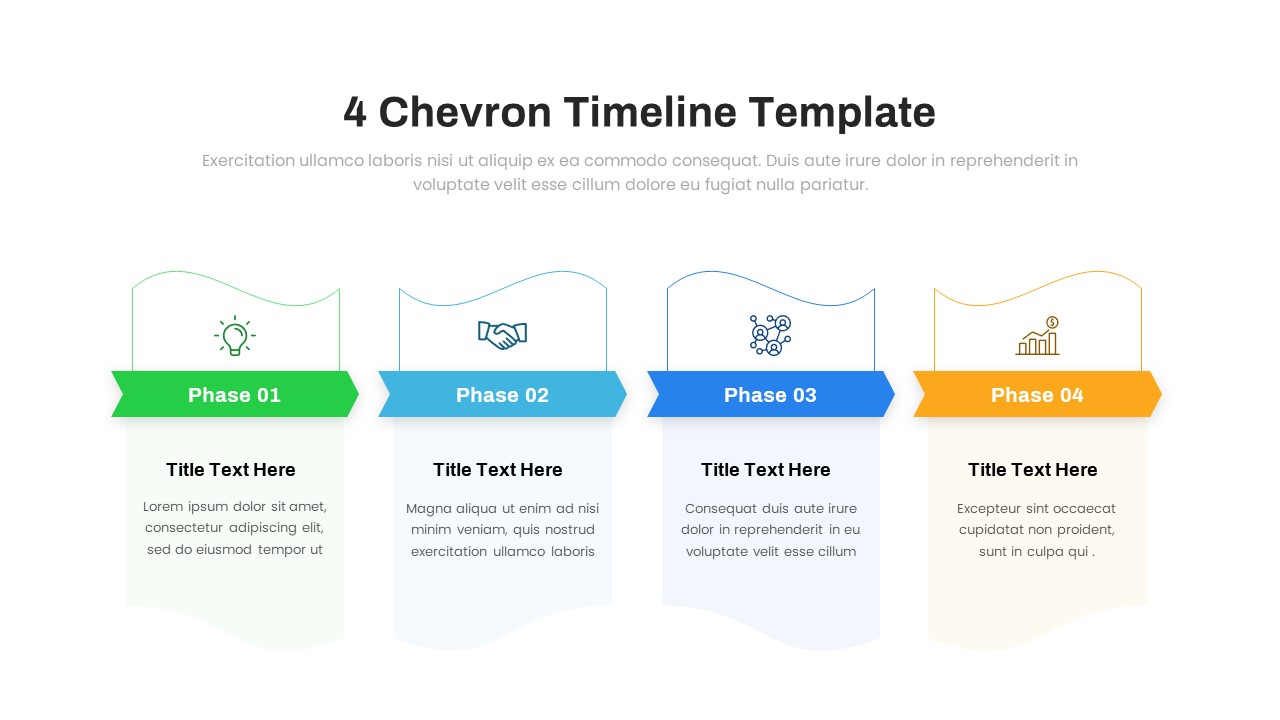 4 Chevron Timeline PowerPoint Template