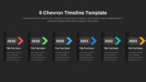 6 Chevron Timeline PowerPoint Template Dark