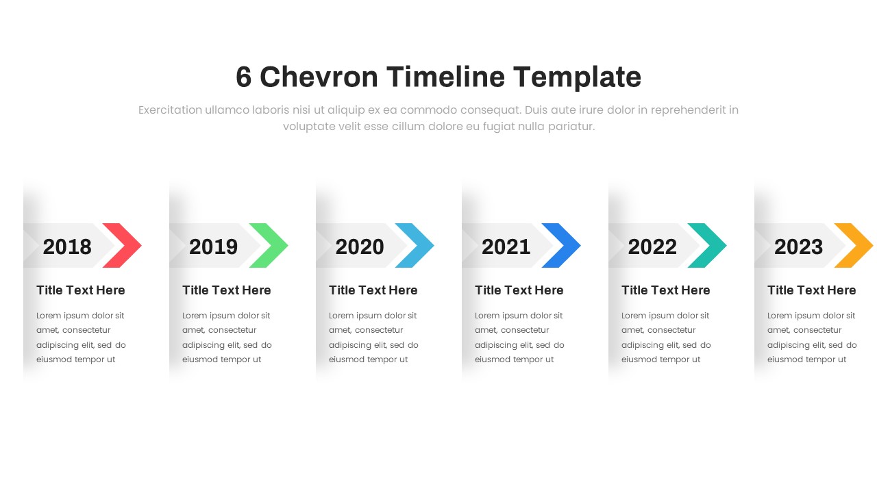 6 Chevron Timeline PowerPoint Template