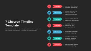 7 Chevron Timeline PowerPoint Template Dark