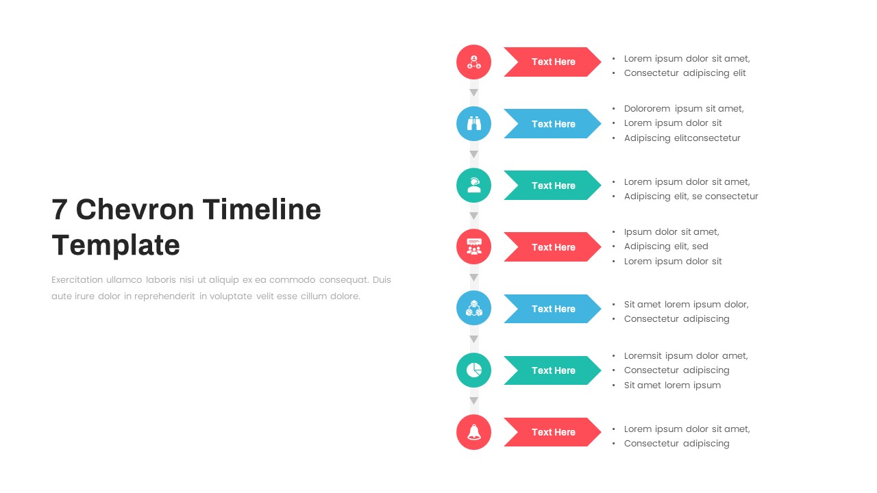 7 Chevron Timeline PowerPoint Template