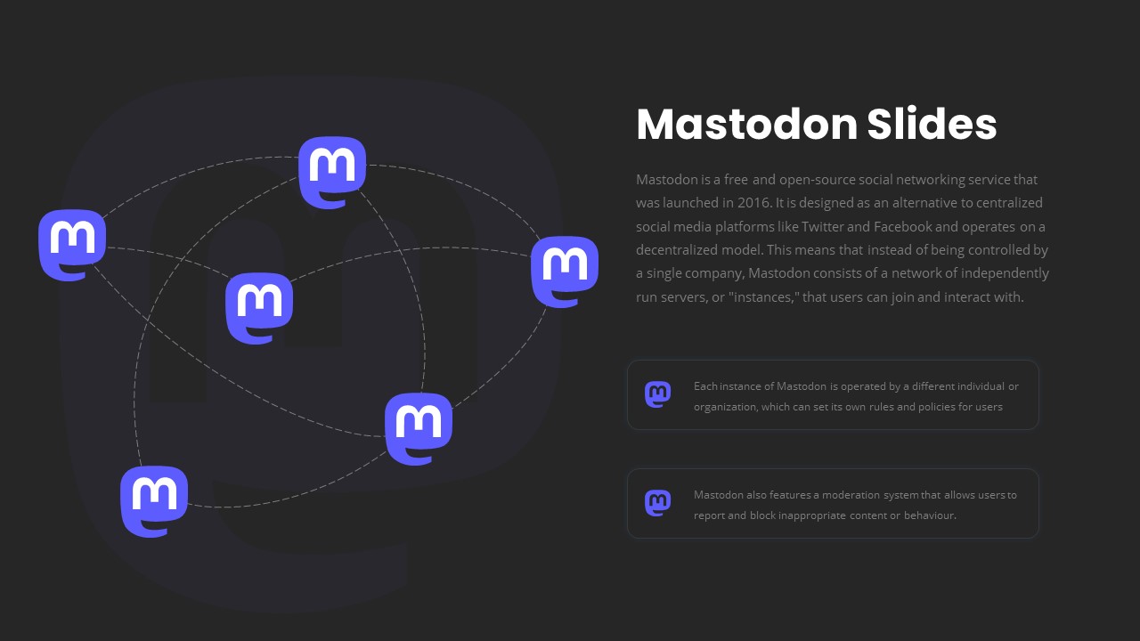 Mastodon PowerPoint Template Dark