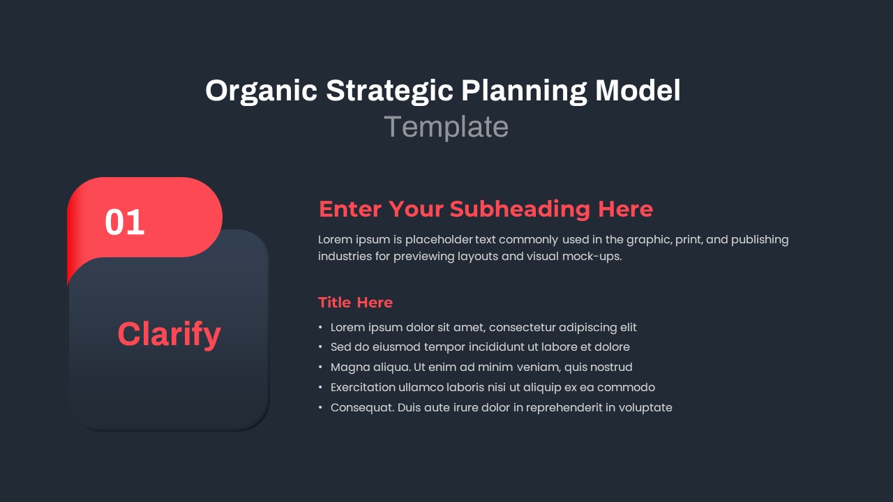 Organic Strategic Planning Model PowerPoint Template Dark2