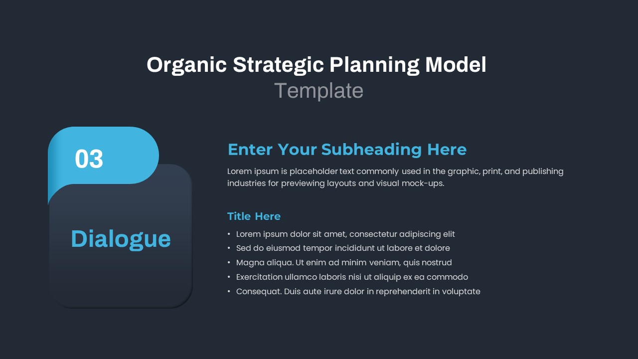 Organic Strategic Planning Model PowerPoint Template Dark4