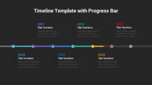 Progress Timeline Bar PowerPoint Template Dark