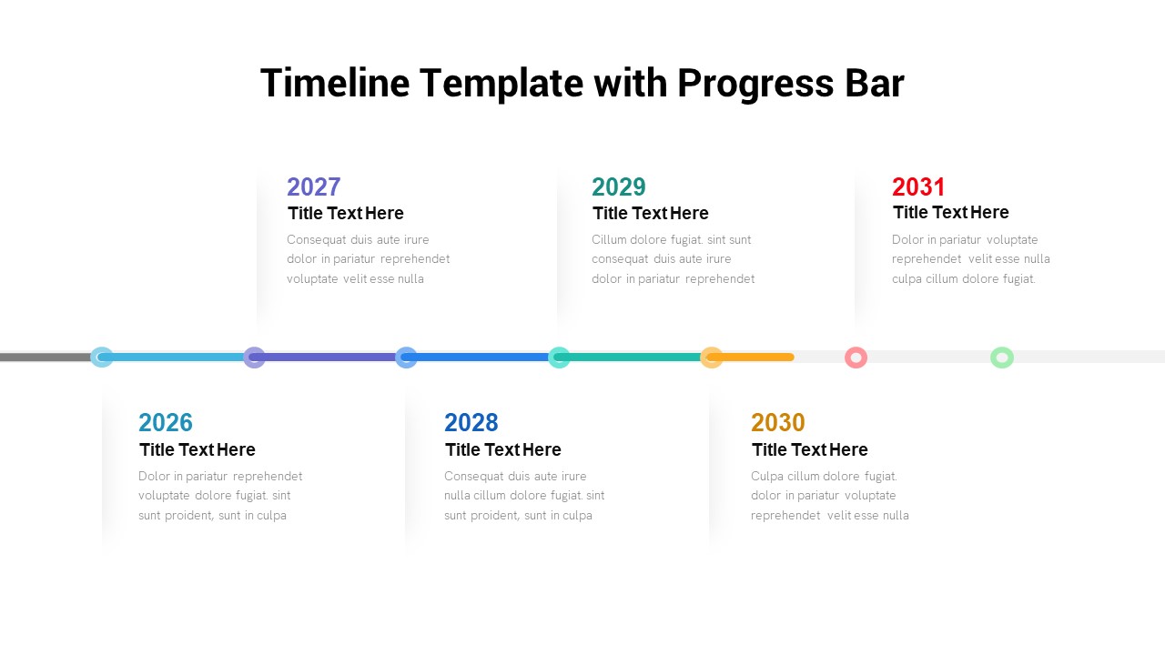 Progress Timeline Bar PowerPoint Template