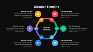 Circular Timeline PPT Template Dark