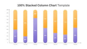 100% Stacked Column Chart PowerPoint Template