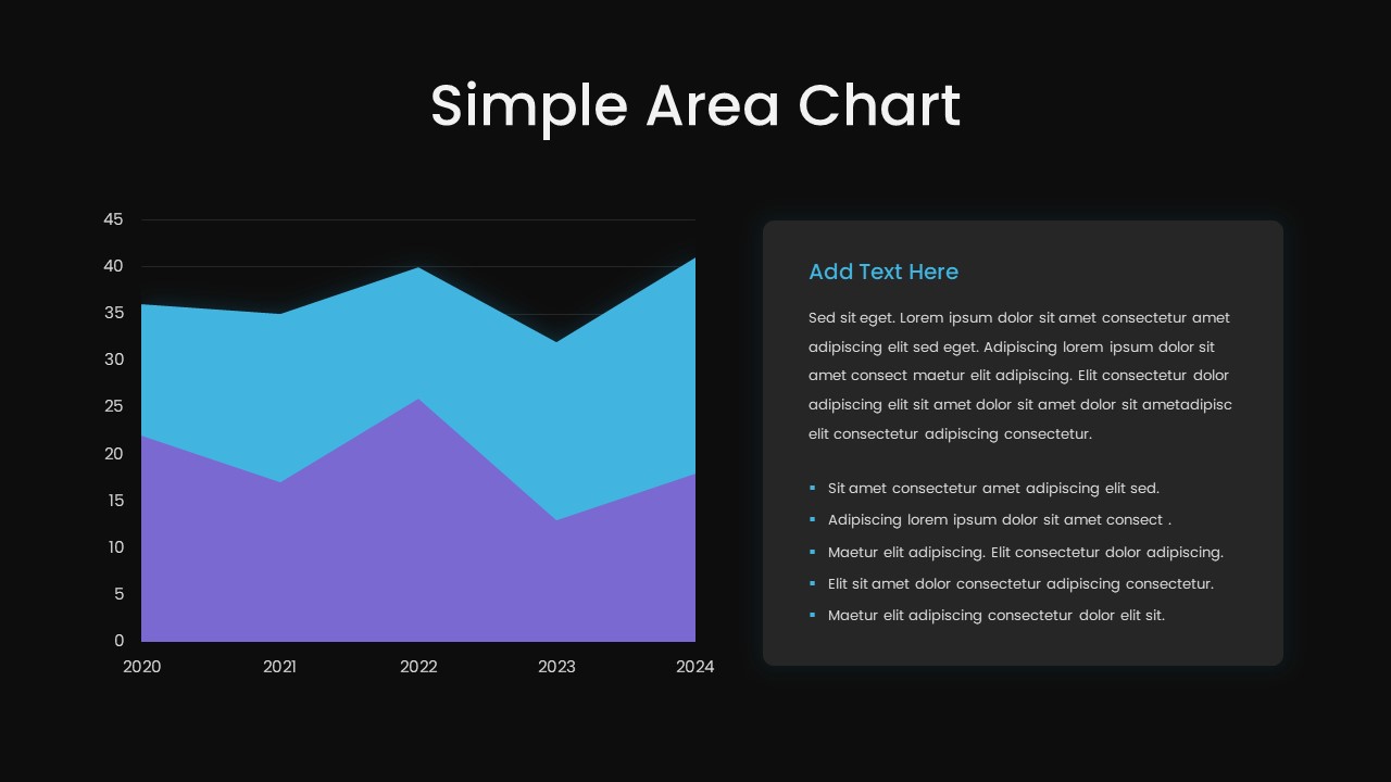 Area Chart PowerPoint Template Dark