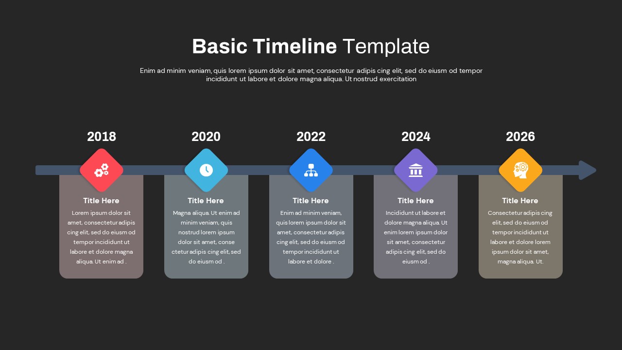 Basic Timeline Template Dark