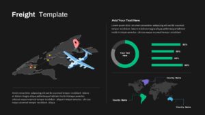 Flight Freight Infographic PowerPoint Template Dark