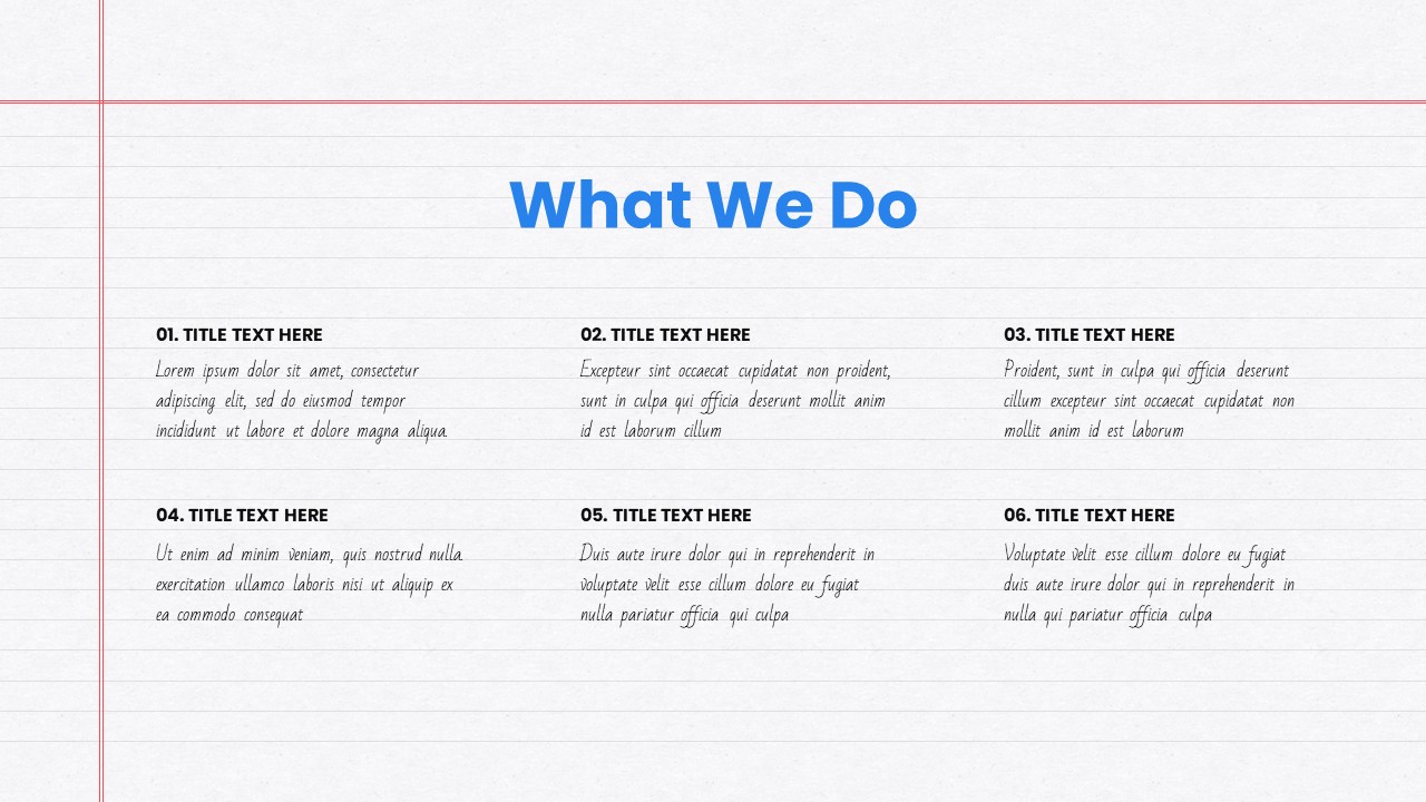 Free PowerPoint Book what we do Template