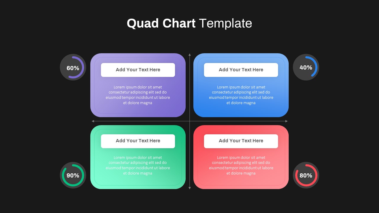 Quad Chart PPT Template Dark