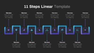 11 Steps Linear Presentation PPT Template