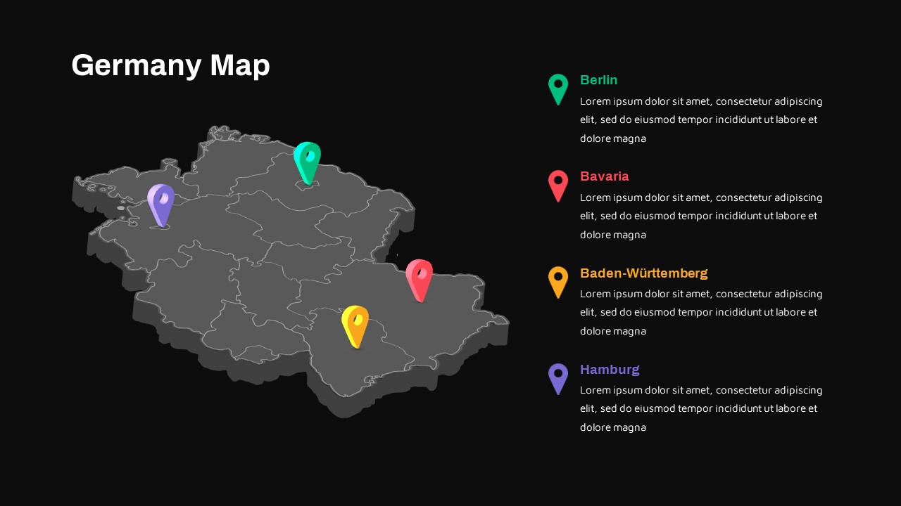 Map of Germany ppt slide