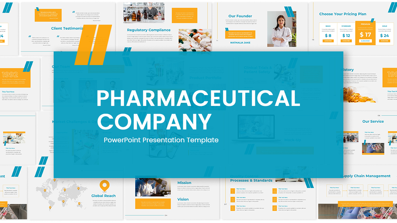 Pharmaceutical Company PowerPoint Template Mockup