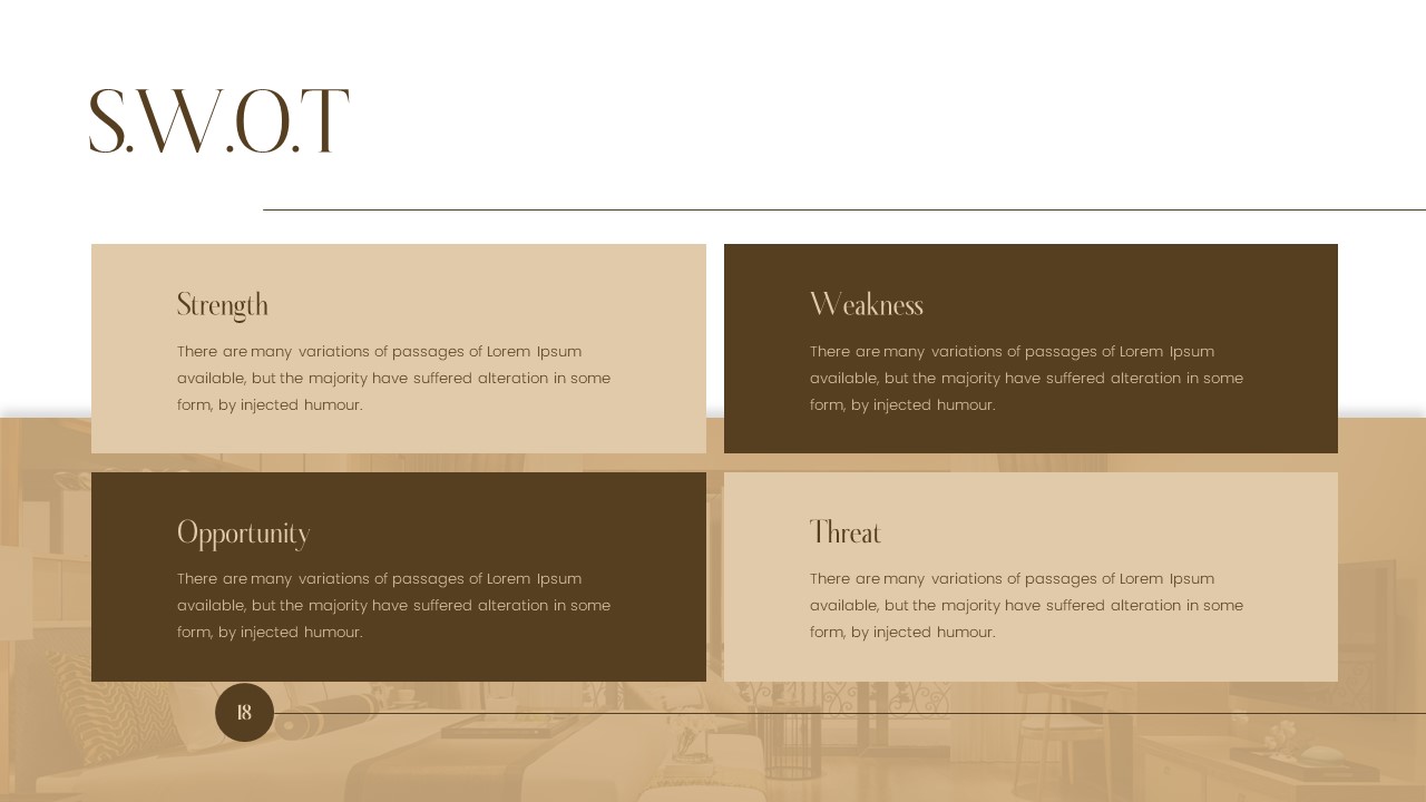 brown swot PowerPoint Template