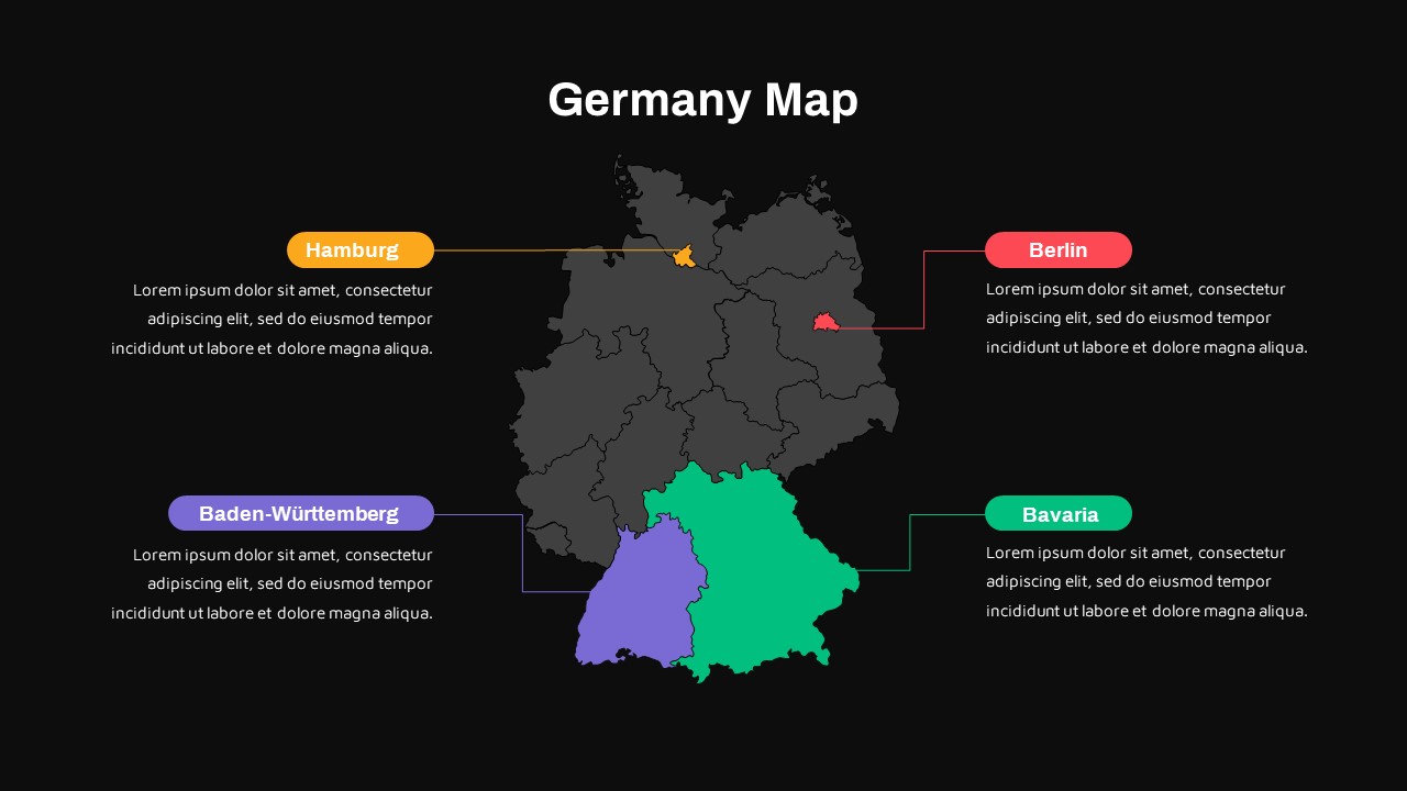 editable Map of Germany