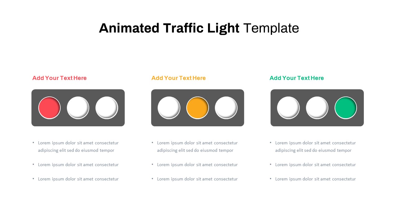 Animated Traffic Light editable slide