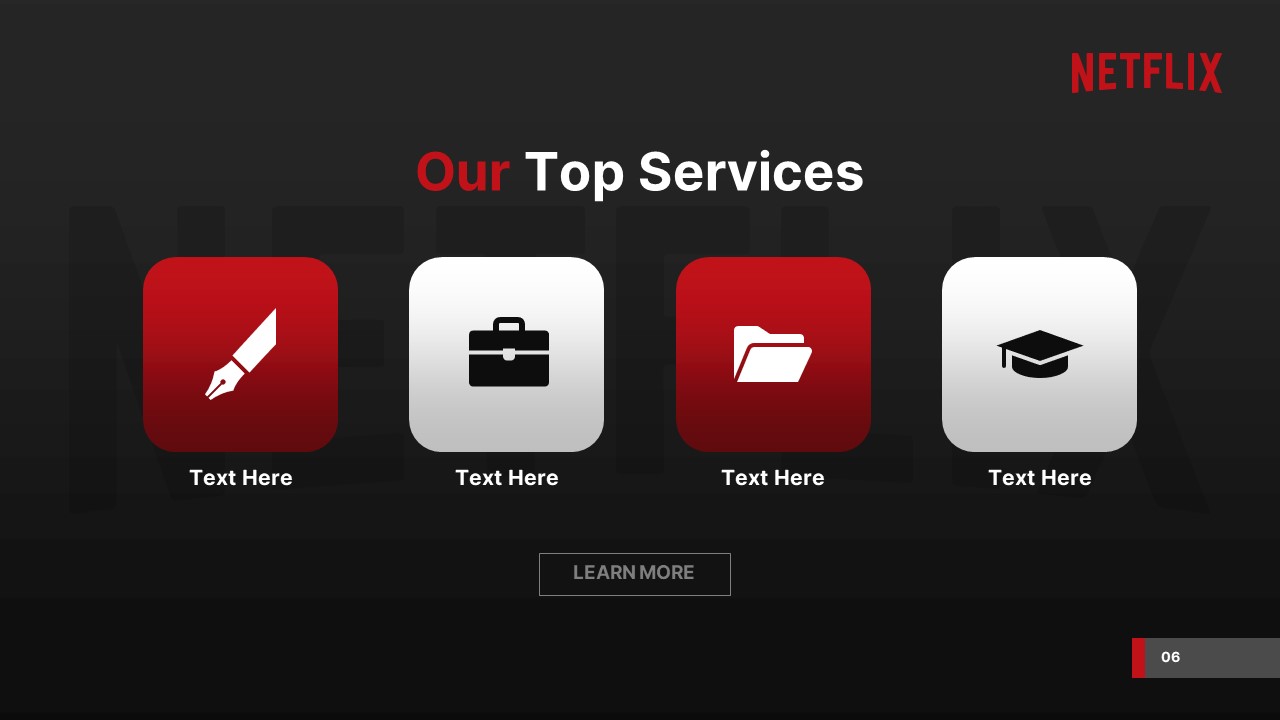 Free Netflix services PPT Template