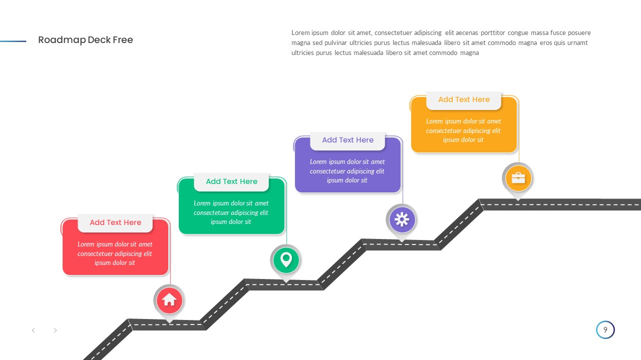 Roadmap Deck Free PPT Template Paths