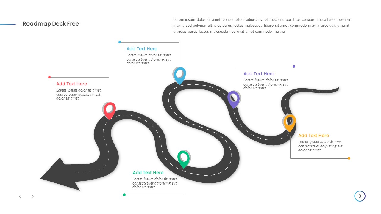 Roadmap Deck Free PPT Template Text