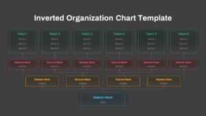 Inverted Org Chart PowerPoint Template Dark