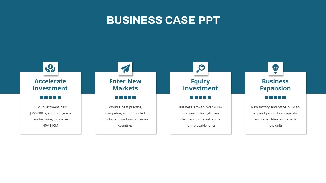 Business Case PowerPoint Template Sections