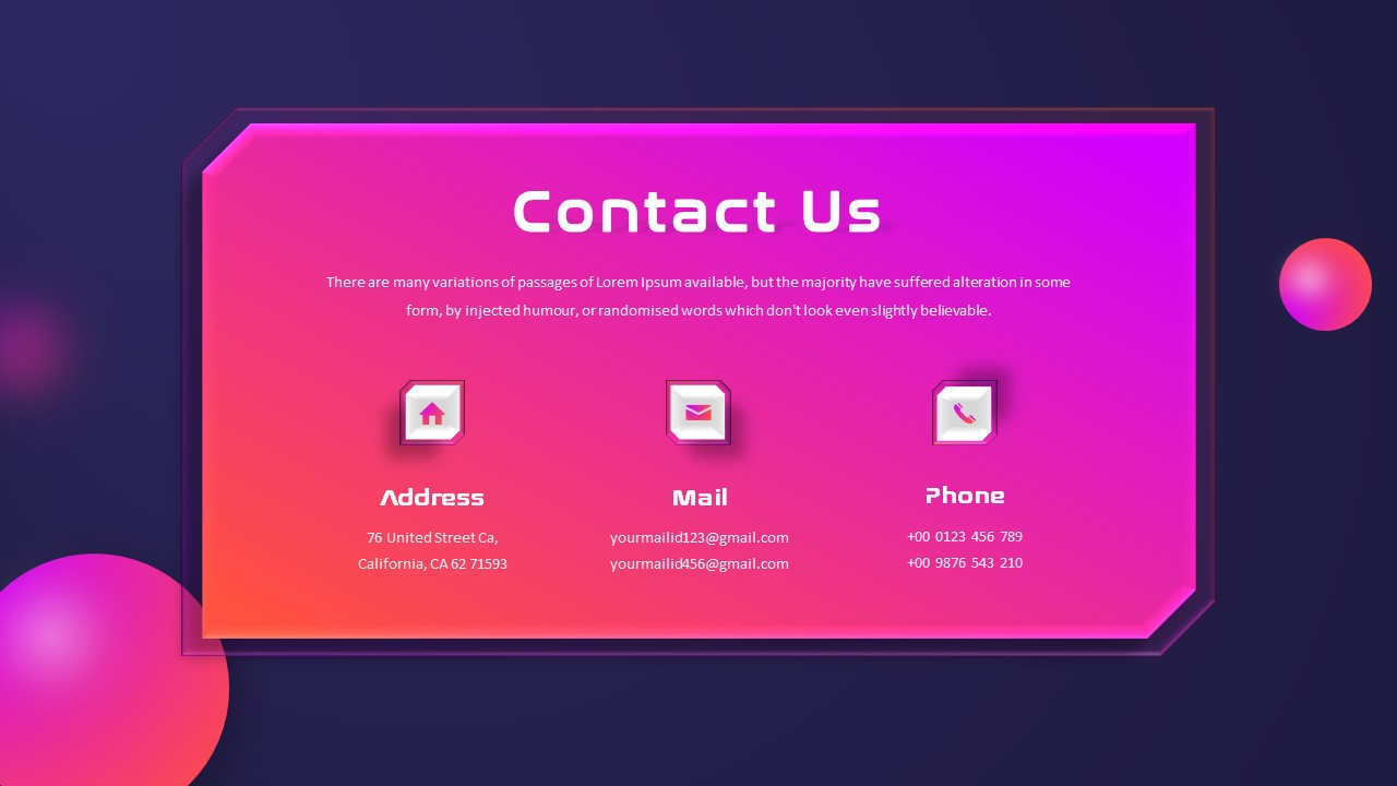 Free Animated Futuristic PowerPoint Template Contact