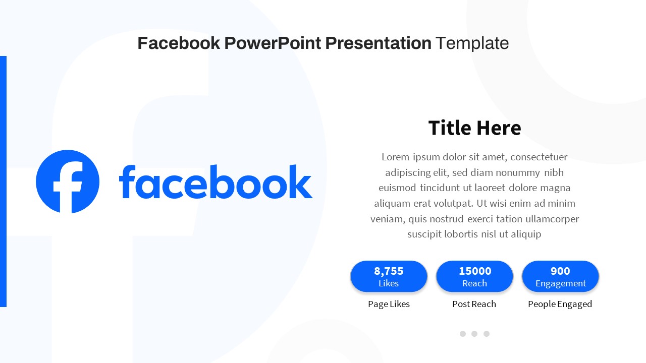 Facebook Presentation PowerPoint Template Free for social media marketing strategy