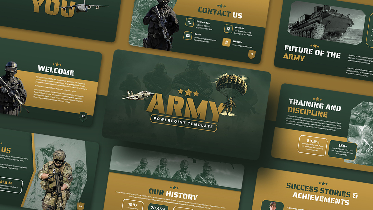 Free Army PowerPoint Template Featured Image