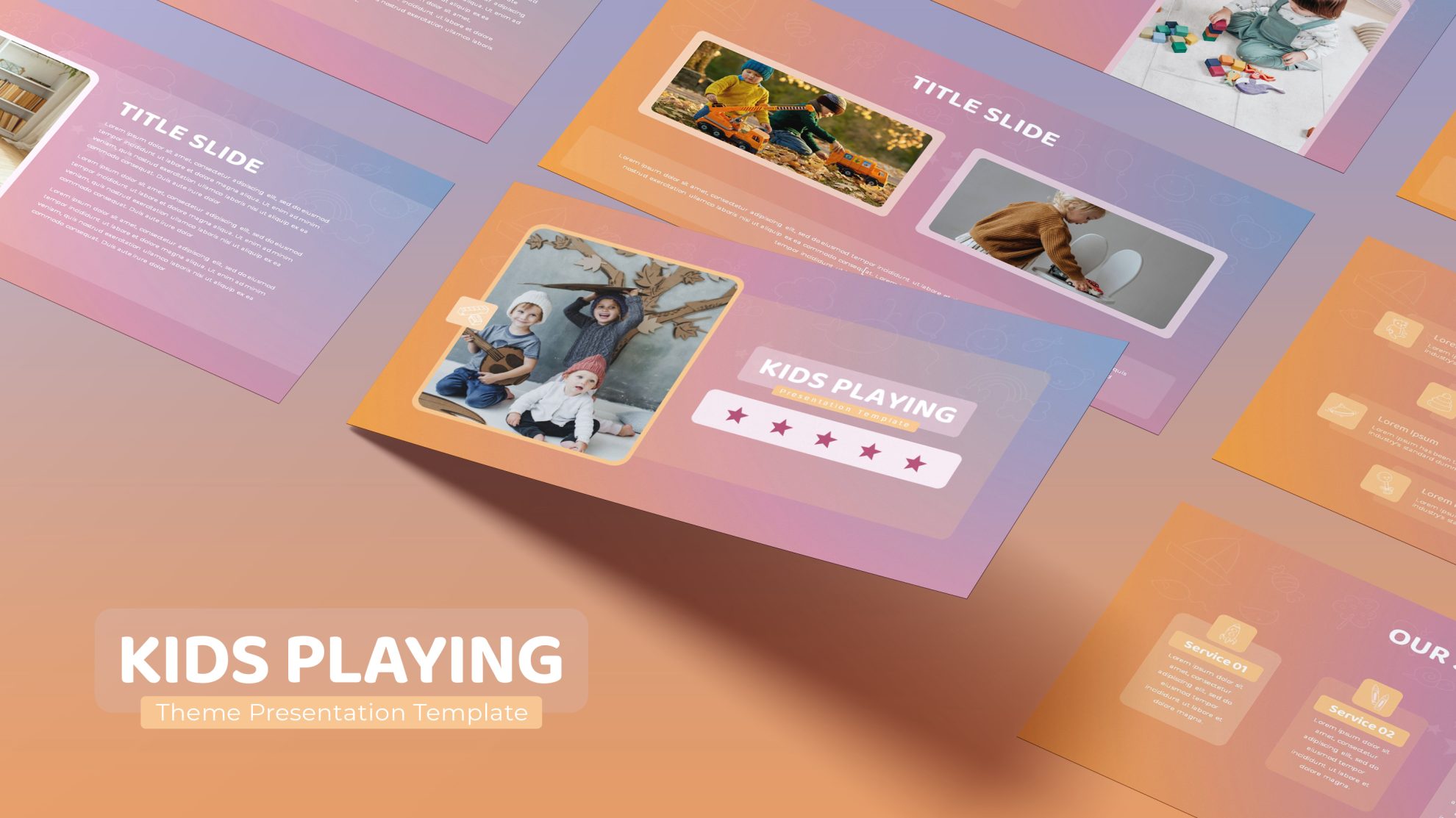 Kids Playing PowerPoint Theme Featured Image