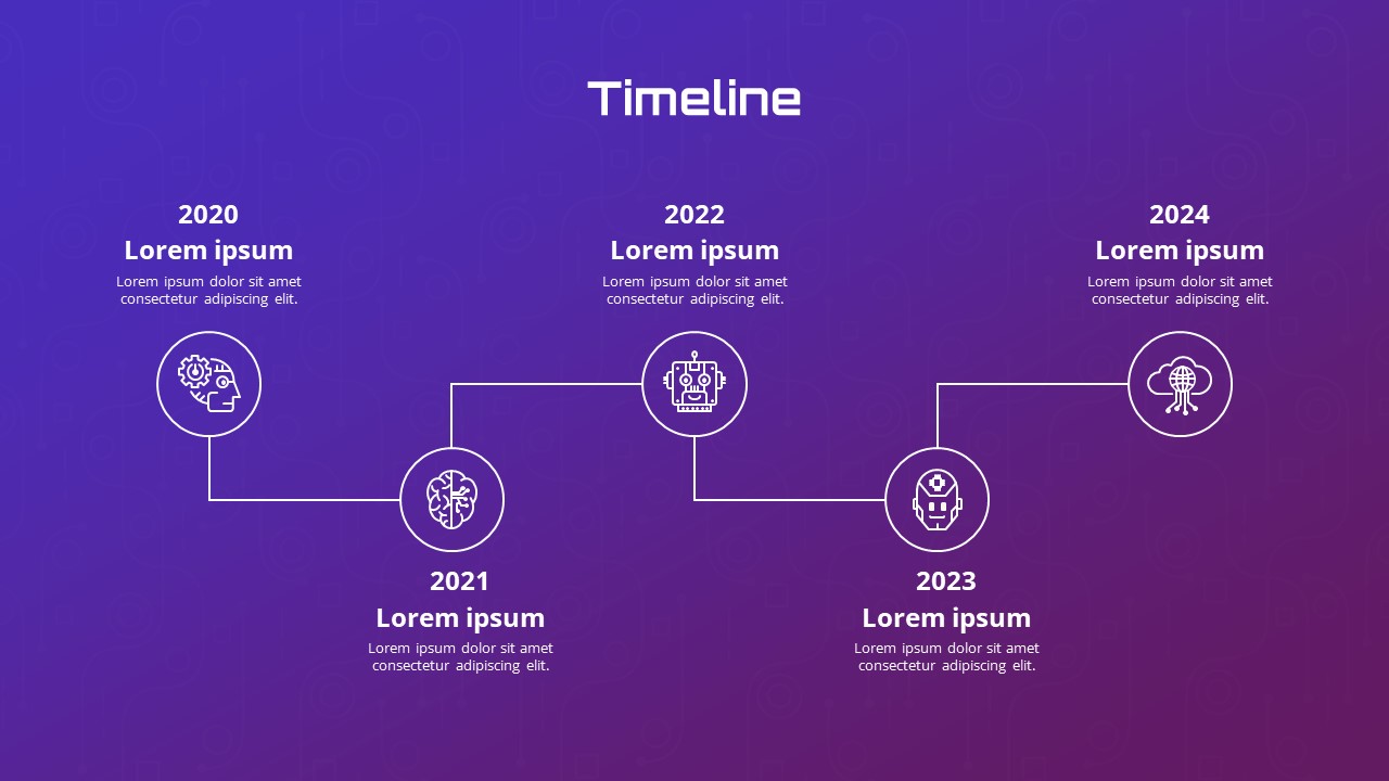 Free AI Artificial Intelligence PowerPoint Template Timeline Slide