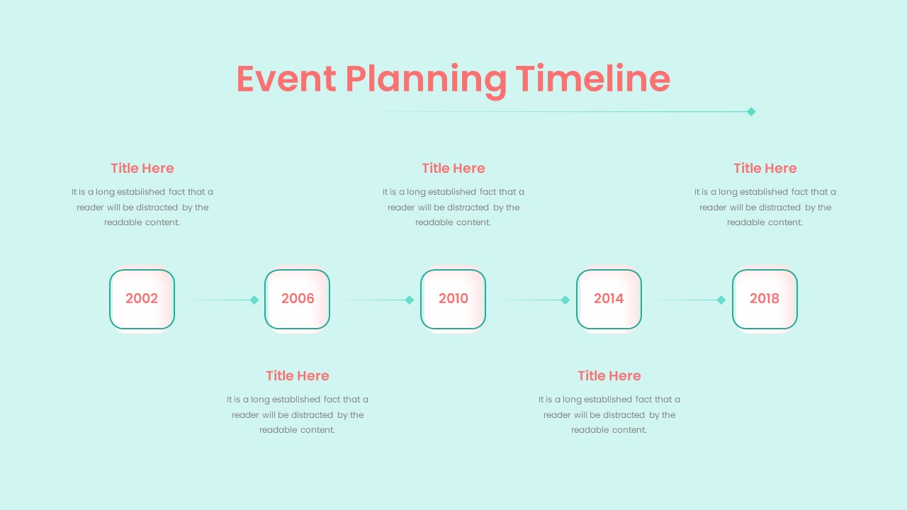 Free Event Planning PowerPoint Template Timeline Slide