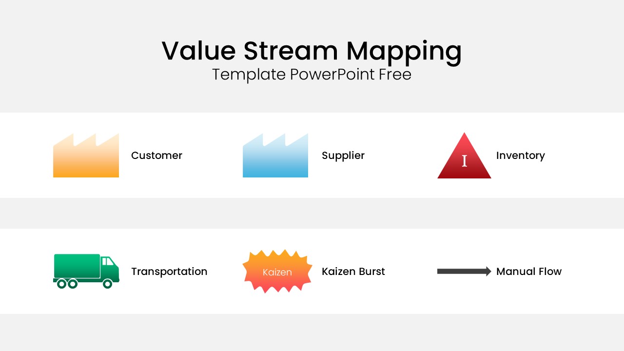 Value Stream Mapping Template PowerPoint Free Slide