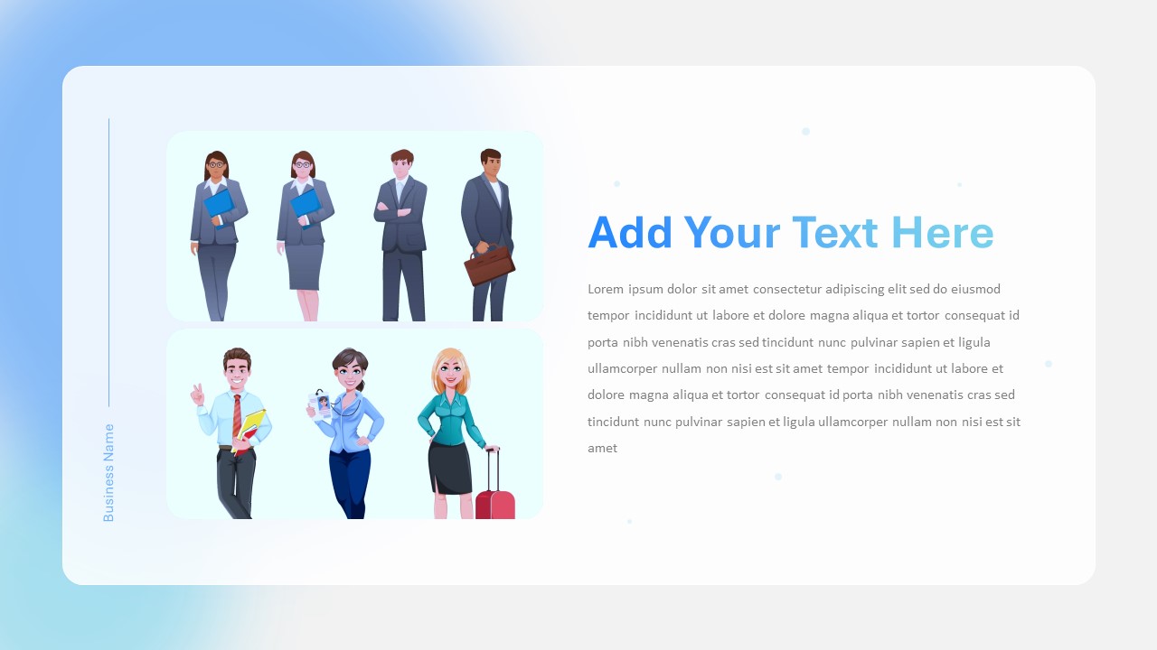 Business People Characters PowerPoint Theme text