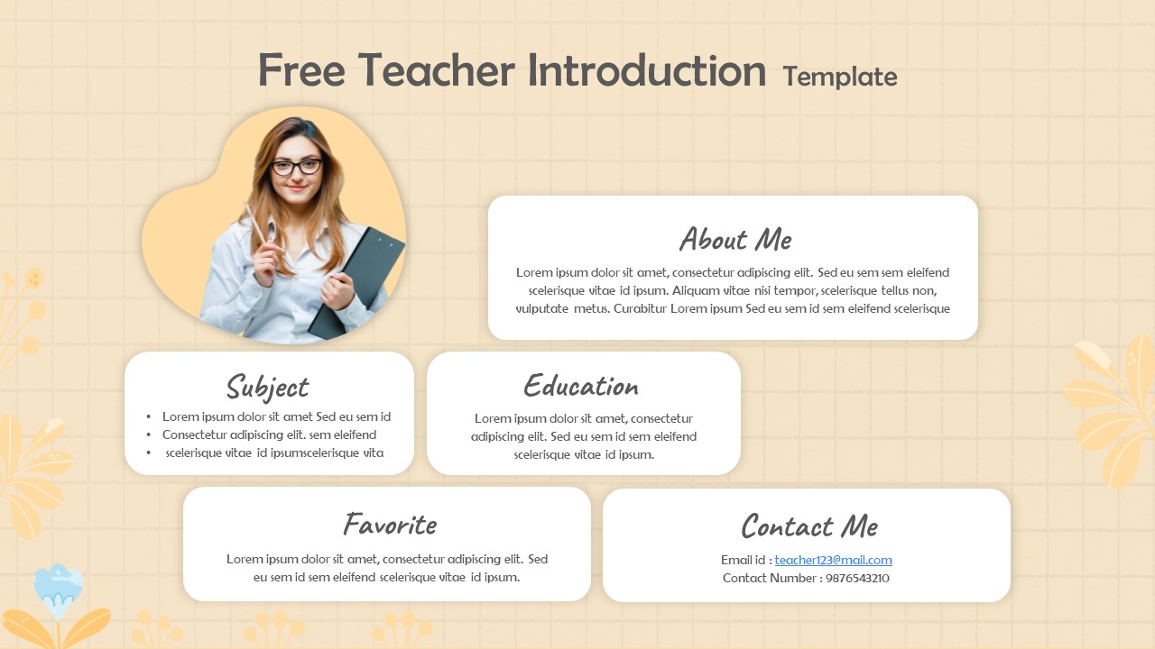 Free Teacher Introduction PowerPoint Template featured image