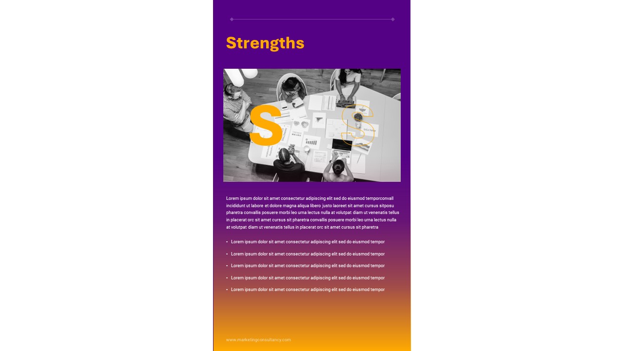 Free Vertical PowerPoint Template Strengths Slide