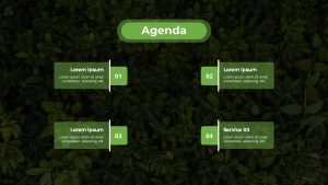 Green Environment PowerPoint Theme Agenda