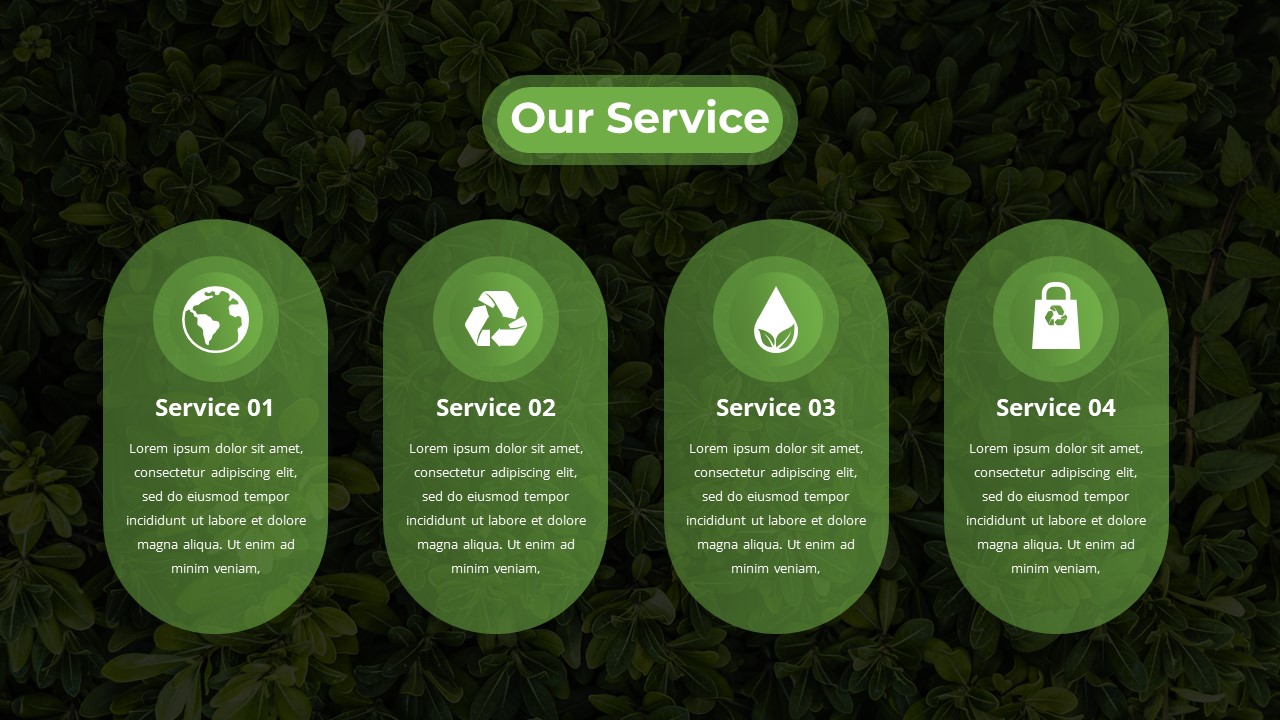 Green Environment PowerPoint Theme Service Slide