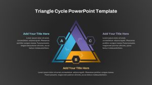 Triangle Cycle PowerPoint Template black background