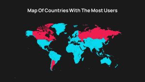 Free Tiktok PowerPoint Template Map of Countries with Most Users