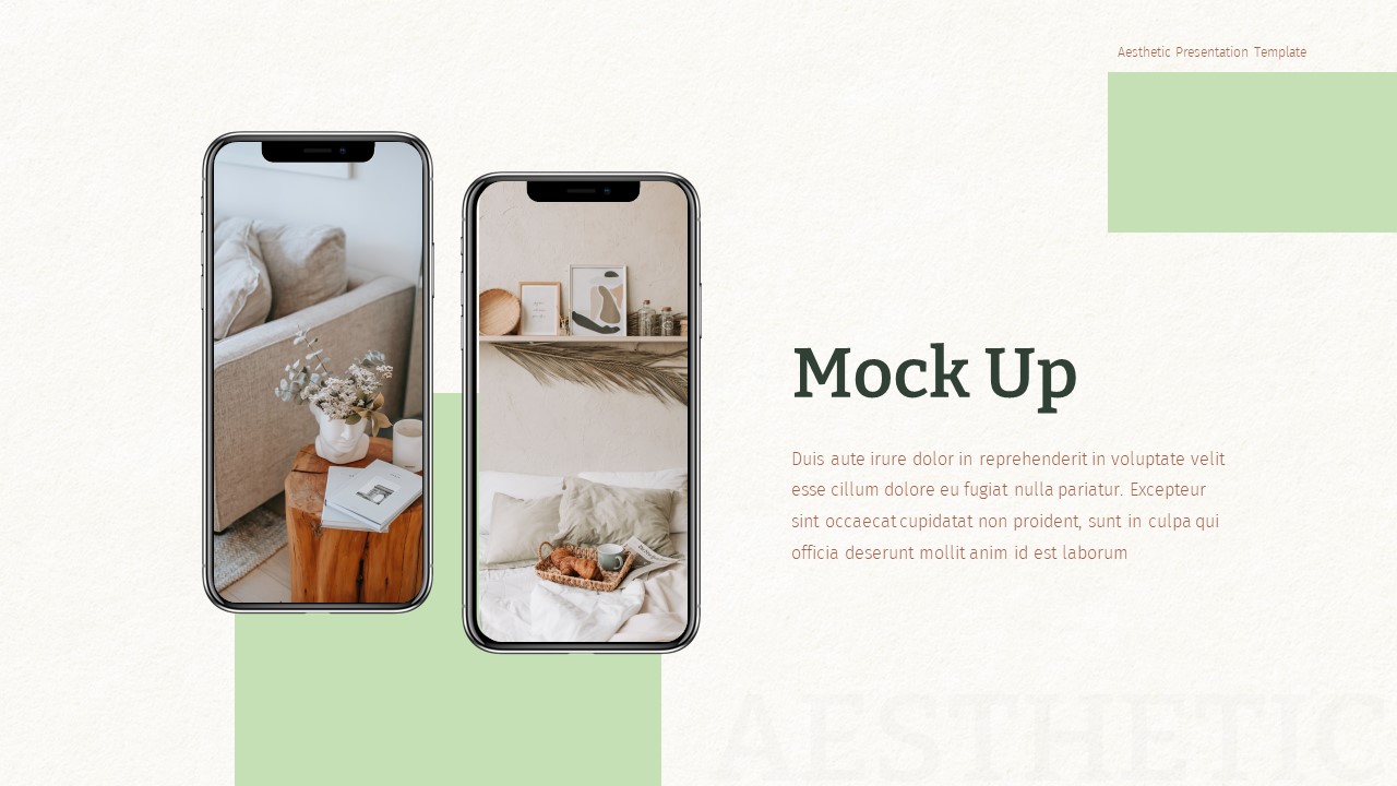 Aesthetic PowerPoint Template Deck Mock Up Slide
