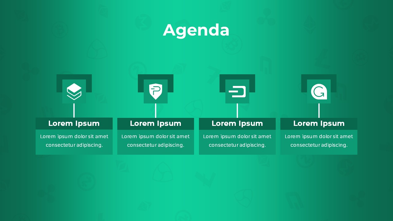 Crypto Currency PowerPoint Theme agenda