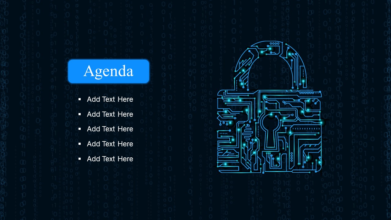 Cyber Security PPT Presentation Theme Agenda Slide