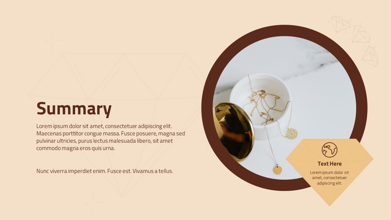 Jewellery PowerPoint Theme summary