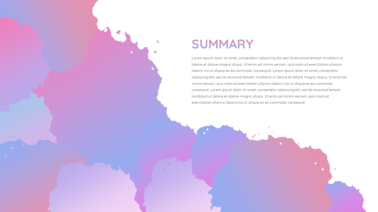 Watercolor PowerPoint Theme Summary Slide